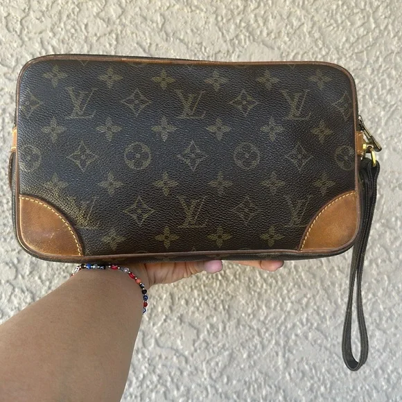 LOUIS VUITTON Marly Dragonne leather Monogram Brown Clutch Bag - Picture 2 of 16